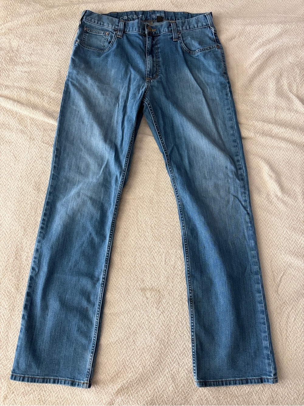 Carhartt Men's Medium Blue Straight-Leg Jeans